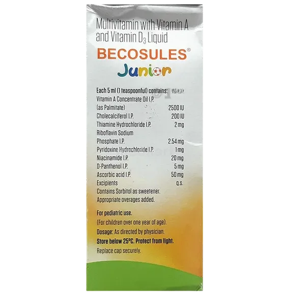 becosules junior orange syrup 200 ml